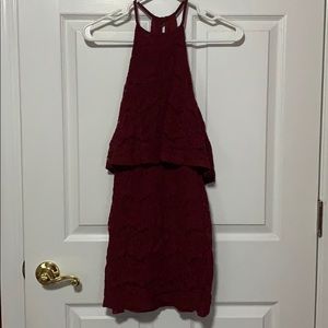High neck lace dress